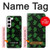 S4087 かわいいおばけ柄 Cute Green Ghost Cartoon Pattern Samsung Galaxy S23 バックケース、フリップケース・カバー