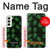 S4087 かわいいおばけ柄 Cute Green Ghost Cartoon Pattern Samsung Galaxy S22 バックケース、フリップケース・カバー