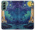 S4092 月夜の灯台風景 Moonlit Lighthouse Coastal Painting Samsung Galaxy S22 Plus バックケース、フリップケース・カバー