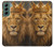 S4093 王冠ライオンアート Royal Lion Portrait Artwork Samsung Galaxy S22 Plus バックケース、フリップケース・カバー