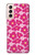 S4097 ピンク花柄 Pink Floral Seamless Pattern Design Samsung Galaxy S21 5G バックケース、フリップケース・カバー