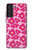 S4097 ピンク花柄 Pink Floral Seamless Pattern Design Samsung Galaxy S21 FE 5G バックケース、フリップケース・カバー