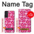 S4097 ピンク花柄 Pink Floral Seamless Pattern Design Samsung Galaxy S21 FE 5G バックケース、フリップケース・カバー