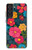 S4105 カラフル花柄 Vibrant Colorful Floral Pattern Samsung Galaxy S21 FE 5G バックケース、フリップケース・カバー