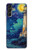 S4092 月夜の灯台風景 Moonlit Lighthouse Coastal Painting Samsung Galaxy A14 5G バックケース、フリップケース・カバー