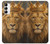 S4093 王冠ライオンアート Royal Lion Portrait Artwork Samsung Galaxy A14 5G バックケース、フリップケース・カバー