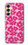 S4097 ピンク花柄 Pink Floral Seamless Pattern Design Samsung Galaxy A25 5G バックケース、フリップケース・カバー