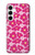 S4097 ピンク花柄 Pink Floral Seamless Pattern Design Samsung Galaxy A35 5G バックケース、フリップケース・カバー