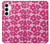 S4097 ピンク花柄 Pink Floral Seamless Pattern Design Samsung Galaxy A35 5G バックケース、フリップケース・カバー