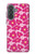 S4097 ピンク花柄 Pink Floral Seamless Pattern Design Samsung Galaxy A37 バックケース、フリップケース・カバー