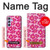 S4097 ピンク花柄 Pink Floral Seamless Pattern Design Samsung Galaxy A54 5G バックケース、フリップケース・カバー
