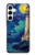 S4092 月夜の灯台風景 Moonlit Lighthouse Coastal Painting Samsung Galaxy A55 5G バックケース、フリップケース・カバー