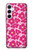 S4097 ピンク花柄 Pink Floral Seamless Pattern Design Samsung Galaxy A55 5G バックケース、フリップケース・カバー