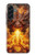 S4090 炎のドラゴンアート Epic Fire Dragon Fantasy Illustration Samsung Galaxy A56 バックケース、フリップケース・カバー