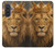 S4093 王冠ライオンアート Royal Lion Portrait Artwork Samsung Galaxy A57 バックケース、フリップケース・カバー