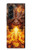 S4090 炎のドラゴンアート Epic Fire Dragon Fantasy Illustration Samsung Galaxy Z Fold 5 バックケース、フリップケース・カバー