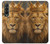 S4093 王冠ライオンアート Royal Lion Portrait Artwork Samsung Galaxy Z Fold 3 5G バックケース、フリップケース・カバー