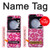 S4097 ピンク花柄 Pink Floral Seamless Pattern Design Samsung Galaxy Z Flip 5 バックケース、フリップケース・カバー