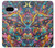 S4085 宇宙船サイケアート Cosmic Spaceship Psychedelic Art Google Pixel 9a バックケース、フリップケース・カバー