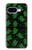 S4087 かわいいおばけ柄 Cute Green Ghost Cartoon Pattern Google Pixel 9a バックケース、フリップケース・カバー