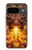 S4090 炎のドラゴンアート Epic Fire Dragon Fantasy Illustration Google Pixel 9 バックケース、フリップケース・カバー