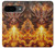 S4090 炎のドラゴンアート Epic Fire Dragon Fantasy Illustration Google Pixel 9 バックケース、フリップケース・カバー