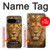 S4093 王冠ライオンアート Royal Lion Portrait Artwork Google Pixel 9 バックケース、フリップケース・カバー