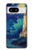 S4092 月夜の灯台風景 Moonlit Lighthouse Coastal Painting Google Pixel 8 バックケース、フリップケース・カバー