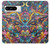 S4085 宇宙船サイケアート Cosmic Spaceship Psychedelic Art Google Pixel 8 pro バックケース、フリップケース・カバー