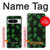 S4087 かわいいおばけ柄 Cute Green Ghost Cartoon Pattern Google Pixel 8 pro バックケース、フリップケース・カバー