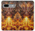 S4090 炎のドラゴンアート Epic Fire Dragon Fantasy Illustration Google Pixel 7a バックケース、フリップケース・カバー