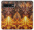 S4090 炎のドラゴンアート Epic Fire Dragon Fantasy Illustration Google Pixel 7 Pro バックケース、フリップケース・カバー