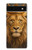 S4093 王冠ライオンアート Royal Lion Portrait Artwork Google Pixel 6a バックケース、フリップケース・カバー