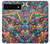 S4085 宇宙船サイケアート Cosmic Spaceship Psychedelic Art Google Pixel 6 バックケース、フリップケース・カバー