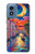 S4083 月夜のベネチア風景 Colorful Painting Moonlit Venice City Motorola Moto G Play 4G (2024) バックケース、フリップケース・カバー