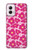 S4097 ピンク花柄 Pink Floral Seamless Pattern Design Motorola Moto G Power 5G (2024) バックケース、フリップケース・カバー