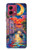 S4083 月夜のベネチア風景 Colorful Painting Moonlit Venice City Motorola Moto G84 バックケース、フリップケース・カバー