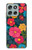 S4105 カラフル花柄 Vibrant Colorful Floral Pattern Motorola Moto G56 バックケース、フリップケース・カバー