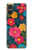 S4105 カラフル花柄 Vibrant Colorful Floral Pattern Sony Xperia 10 VI バックケース、フリップケース・カバー
