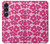S4097 ピンク花柄 Pink Floral Seamless Pattern Design Sony Xperia 1 VII バックケース、フリップケース・カバー
