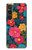 S4105 カラフル花柄 Vibrant Colorful Floral Pattern Sony Xperia 1 VI バックケース、フリップケース・カバー