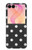 S2299 黒い水玉 Black Polka Dots Samsung Galaxy Z Flip 8 バックケース、フリップケース・カバー