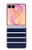 S2767 ネイビーホワイトストライプ Navy White Striped Samsung Galaxy Z Flip 8 バックケース、フリップケース・カバー