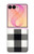 S2842 ブラックとホワイトバッファローチェック柄 Black and White Buffalo Check Pattern Samsung Galaxy Z Flip 8 バックケース、フリップケース・カバー