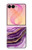 S3896 紫色の大理石の金の筋 Purple Marble Gold Streaks Samsung Galaxy Z Flip 8 バックケース、フリップケース・カバー