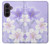 S2361 紫の花 Purple White Flowers Samsung Galaxy Z Fold 8 Ultra バックケース、フリップケース・カバー