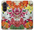 S3205 レトロ花 Retro Art Flowers Samsung Galaxy Z Fold 8 Ultra バックケース、フリップケース・カバー