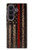 S3804 消防士メタルレッドラインフラググラフィック Fire Fighter Metal Red Line Flag Graphic Samsung Galaxy Z Fold 8 Ultra バックケース、フリップケース・カバー