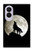 S1981 オオカミは 月にハウリング Wolf Howling at The Moon Samsung Galaxy Z Fold 8 バックケース、フリップケース・カバー