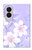 S2361 紫の花 Purple White Flowers Samsung Galaxy Z Fold 8 バックケース、フリップケース・カバー